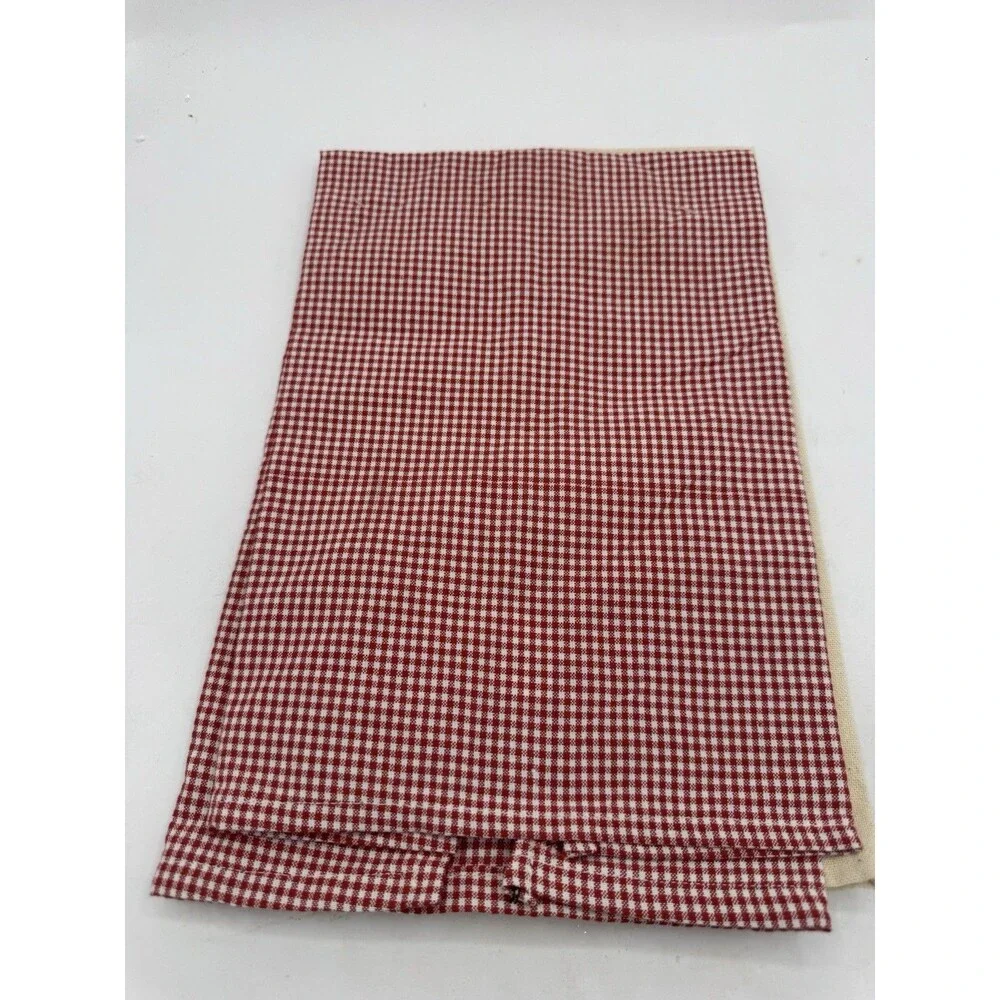 Eat Drink Be Merry Christmas Hand Towels Gingerbread Gingham Print Cotton